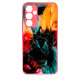 Чехол накладка Marble Glass Samsung A34 Розовый