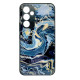Чехол накладка Marble Glass Samsung A54 Графитовый