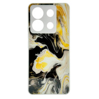 Чехол накладка Marble Glass Xiaomi Redmi Note 13 Pro 5G / Poco X6 Белый