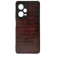 Чехол накладка AIORIA Crocodile Texture Xiaomi Redmi Note 12 Pro 5G Темно-коричневый