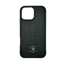 Чехол накладка Leather Polo Knight iPhone 16 Pro Max Black