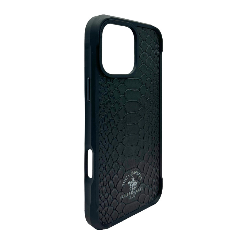 Чехол накладка Leather Polo Knight iPhone 16 Pro Max Black