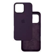 Чехол Silicone Case Original with MagSafe с анимацией iPhone 16 Pro Max Бордовый (Plum)