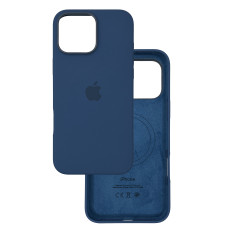 Чехол Silicone Case Original with MagSafe с анимацией iPhone 16 Pro Max Темно-синий (Denim)