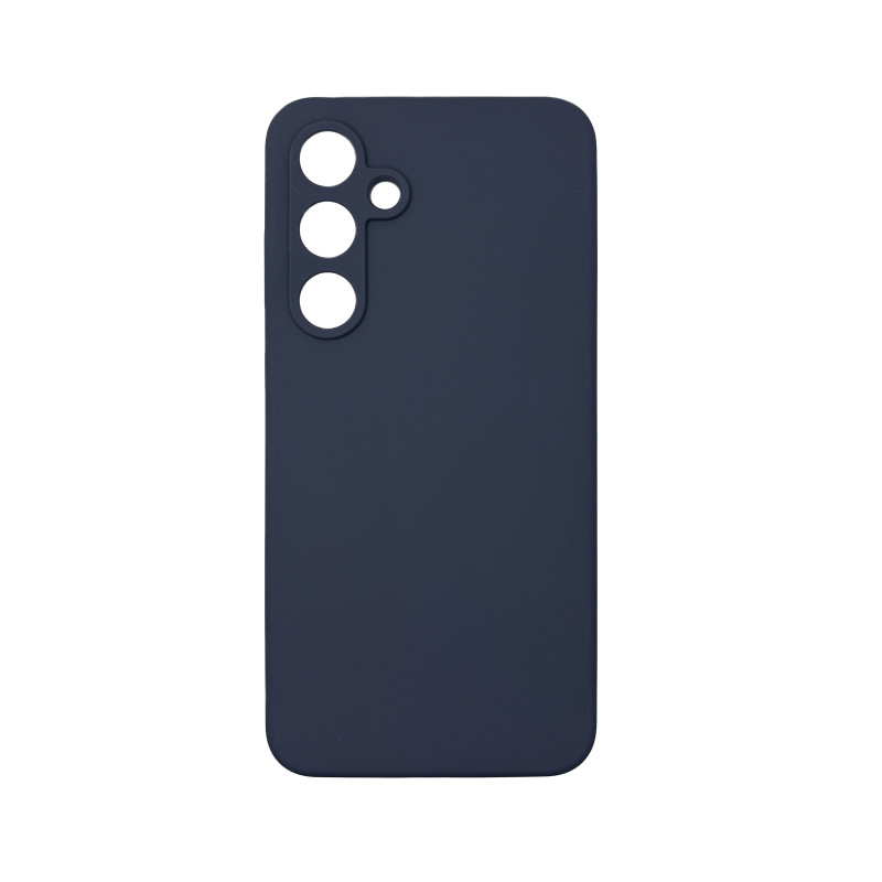 Чехол накладка Silicone Cover Soft Touch ЗК Samsung S24FE Темно-синий
