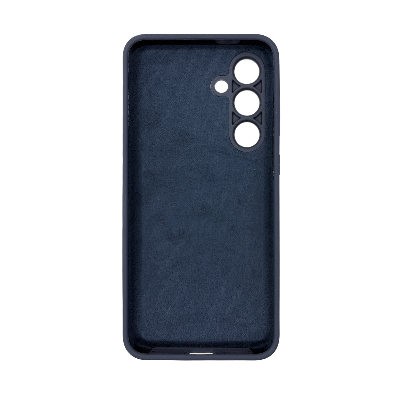 Чехол накладка Silicone Cover Soft Touch ЗК Samsung S24FE Темно-синий