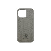 Чехол накладка Leather Polo Knight iPhone 16 Pro Max Gray