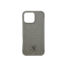 Чехол накладка Leather Polo Knight iPhone 16 Pro Max Gray