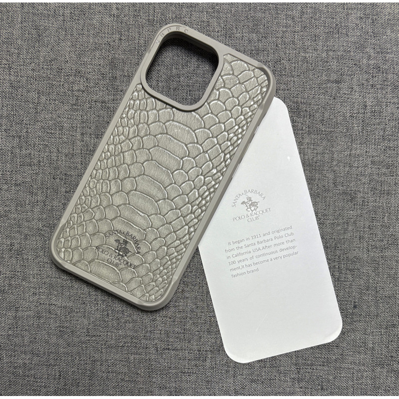 Чехол накладка Leather Polo Knight iPhone 16 Pro Max Gray