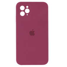 Чехол Silicone Case Square Full+Camera iPhone 11 Pro Max бордовый