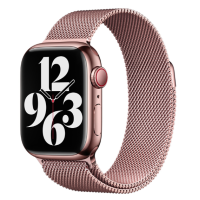 Ремешок Apple Watch металлический Milanese Loop 42/44/45/49 mm розовое золото (rose gold)