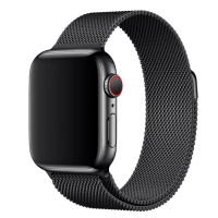 Ремешок Apple Watch металлический Milanese Loop 42/44/45/49 mm черный (black)