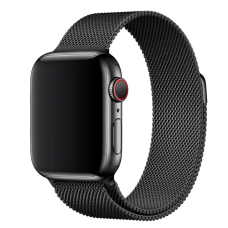 Ремешок Apple Watch металлический Milanese Loop 42/44/45/49 mm черный (black)