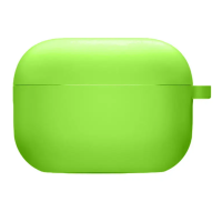 Чехол футляр для наушников AirPods Pro с микрофиброй Зеленый неон