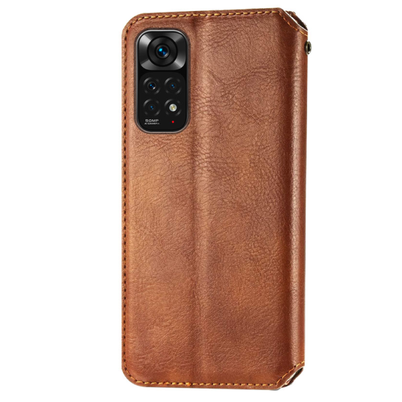 Чехол книжка кожаный Cubic Xiaomi Redmi Note 11 Pro / Note 12 Pro 4G / Poco X4 Pro NFC коричневый