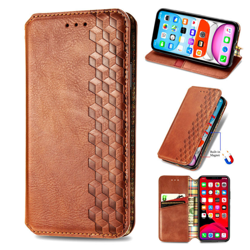 Чехол книжка кожаный Cubic Xiaomi Redmi Note 11 Pro / Note 12 Pro 4G / Poco X4 Pro NFC коричневый