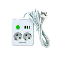 Подовжувач UA Power F13U на 2 розетки + 3USB 4м White