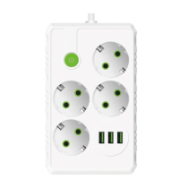 Удлинитель UA Power F15U на 4 розетки + 3USB 2м White