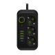 Удлинитель UA Power F09U на 3 розетки + 4USB+Type-C 2м Black