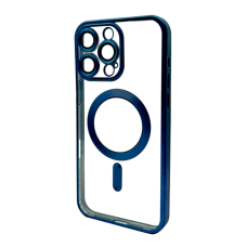Чехол Shining Case Chrome With MagSafe c защитными линзами на камеру iPhone 16 Pro Blue