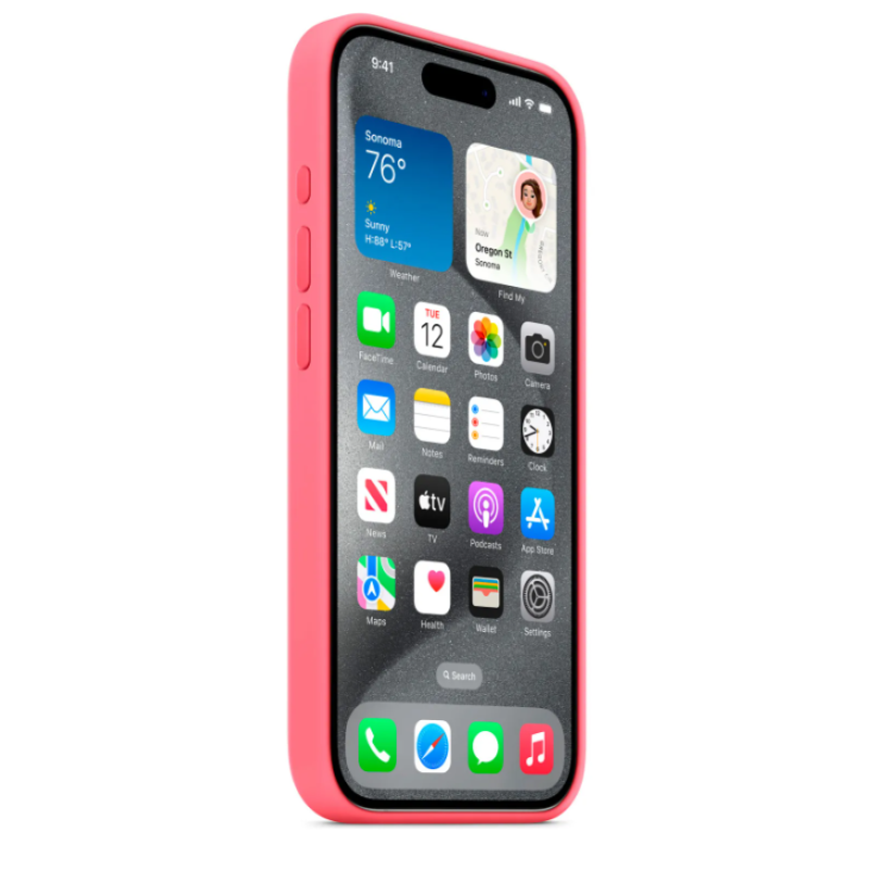 Чохол Silicone Case Original with MagSafe з анімацією iPhone 15 Pro Рожевий (Pink)