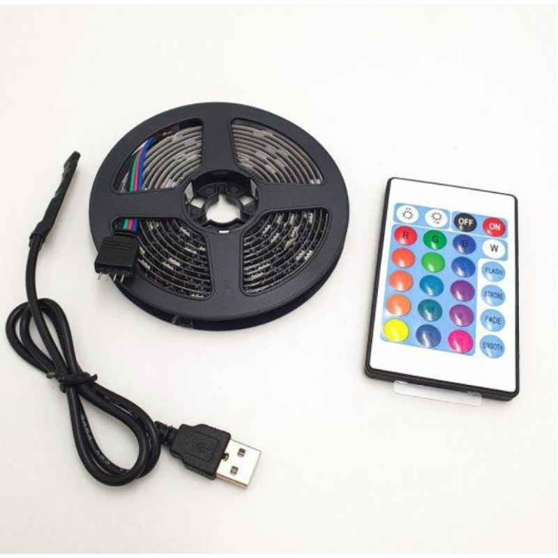 Светодиодная лента LED Rixme B5050 RGB 3m 90Led USB с пультом управления