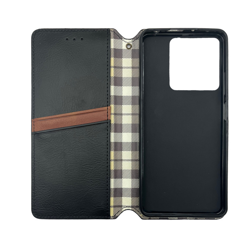 Чехол книжка кожаный Cubic Xiaomi Redmi Note 13 5G Черный