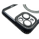 Чехол Diamond With MagSafe c защитными линзами на камеру iPhone 15 черный