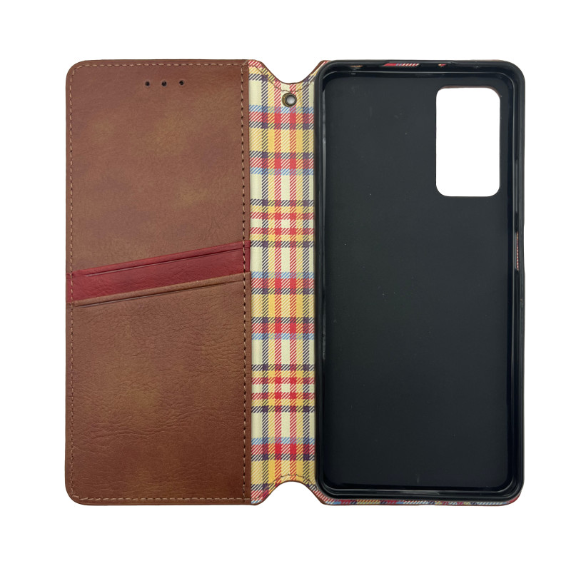 Чехол книжка кожаный Cubic Xiaomi Redmi Note 11 Pro / Note 12 Pro 4G / Poco X4 Pro NFC коричневый
