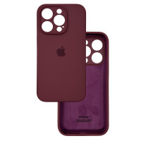 Чохол Silicone Case Camera Protective iPhone 13 Pro Бордовий (Plum)