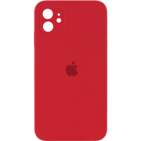 Чехол Silicone Case Square Full+Camera iPhone 11 красный (Rose red)