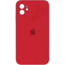 Чехол Silicone Case Square Full+Camera iPhone 11 красный (Granate)