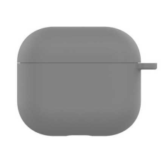 Чехол футляр для наушников AirPods 3 с микрофиброй Серый