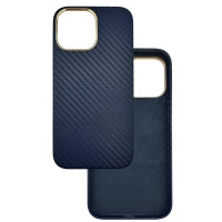 Чохол накладка Carbon Metal Frame iPhone 14 Pro темно-синій