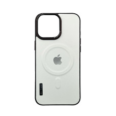 Чехол Leather Style with Logo and Magsafe iPhone 16 Pro Белый