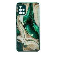 Чохол накладка Marble Glass Samsung A71 Зелений