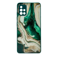 Чехол накладка Marble Glass Samsung A71 Зеленый